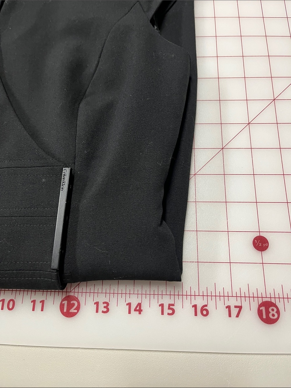 CALVIN KLEIN Career Cap SLV Wrap Detail Pop-Up V-Neck Black Sheath Dress SZ 6P - Picture 14 of 16